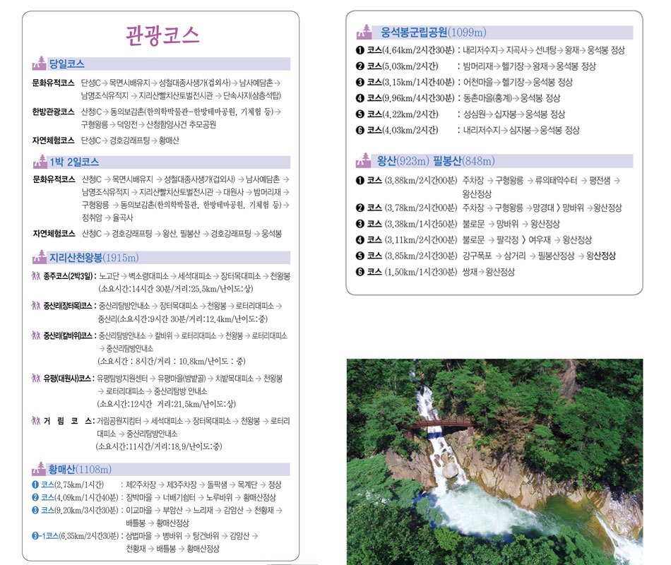 산청의 관광코스